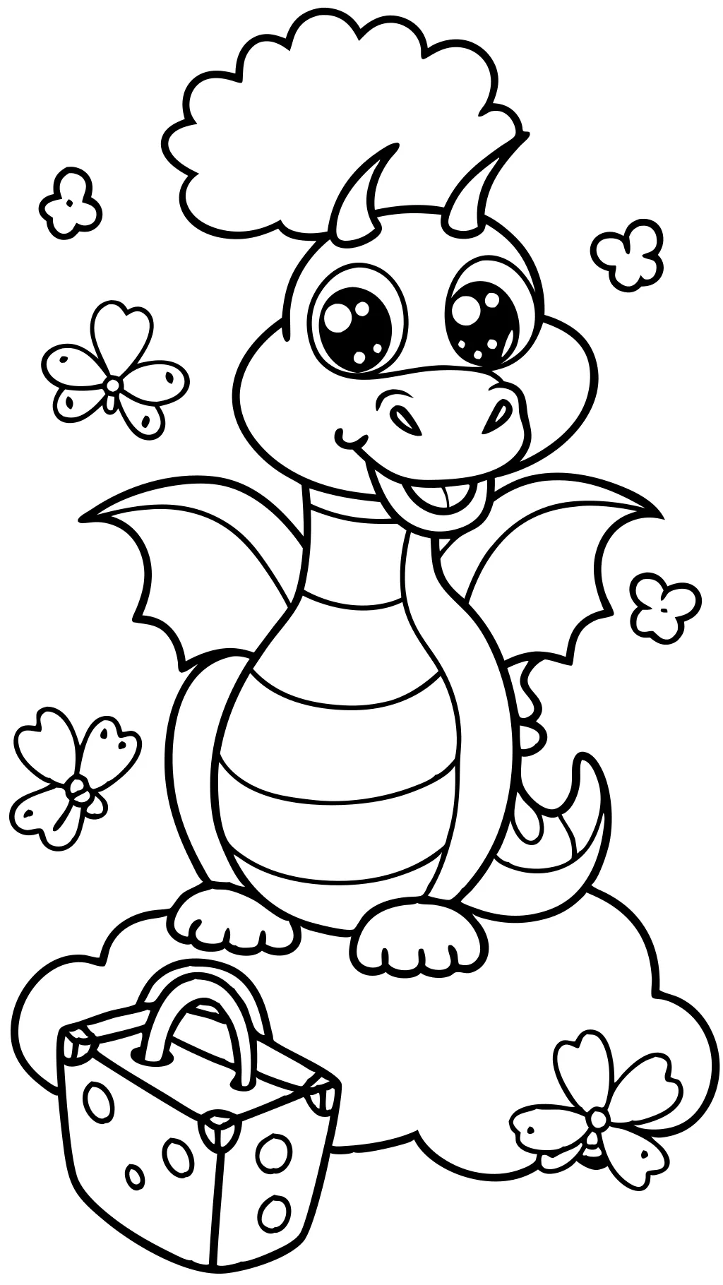 cute dragon coloring page